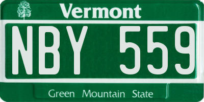 VT license plate NBY559