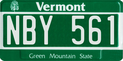 VT license plate NBY561