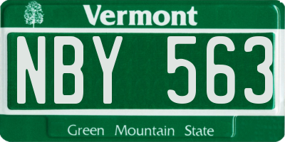 VT license plate NBY563