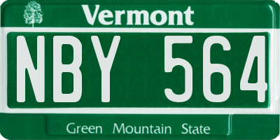 VT license plate NBY564