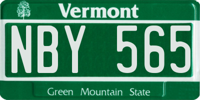 VT license plate NBY565