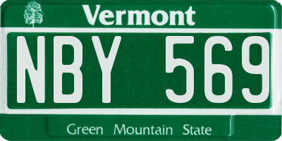 VT license plate NBY569