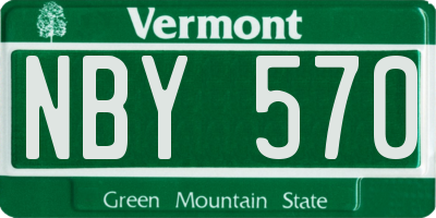 VT license plate NBY570