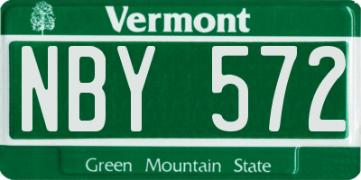 VT license plate NBY572