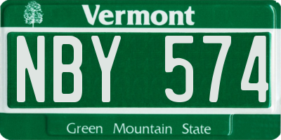 VT license plate NBY574