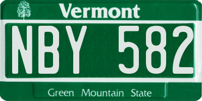 VT license plate NBY582