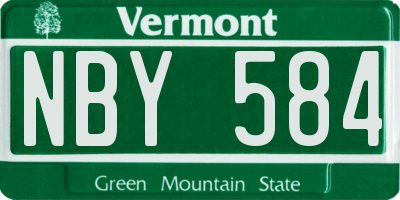 VT license plate NBY584