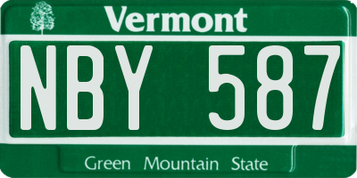 VT license plate NBY587