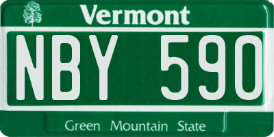 VT license plate NBY590