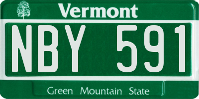 VT license plate NBY591