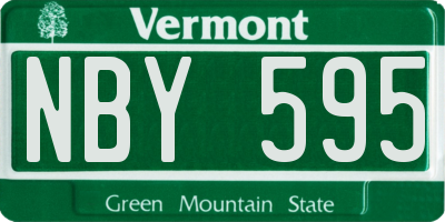 VT license plate NBY595