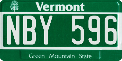 VT license plate NBY596