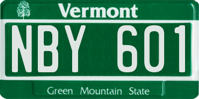 VT license plate NBY601