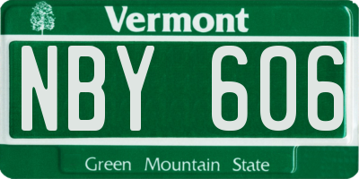 VT license plate NBY606