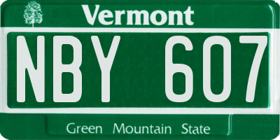 VT license plate NBY607