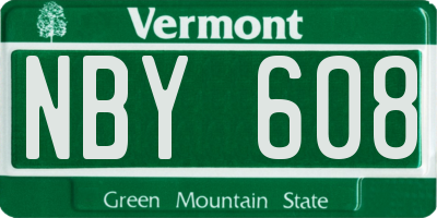 VT license plate NBY608
