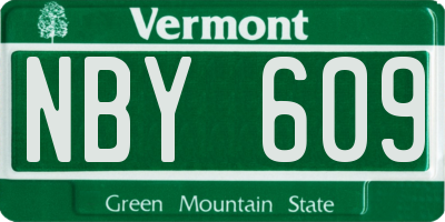 VT license plate NBY609