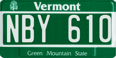 VT license plate NBY610