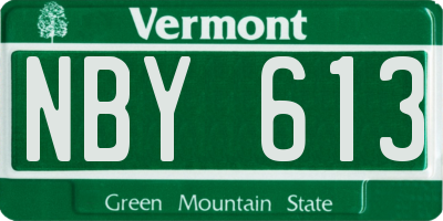 VT license plate NBY613