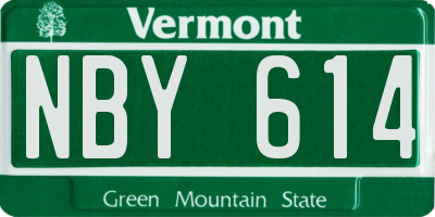 VT license plate NBY614