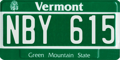 VT license plate NBY615