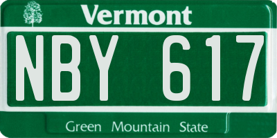 VT license plate NBY617