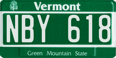 VT license plate NBY618