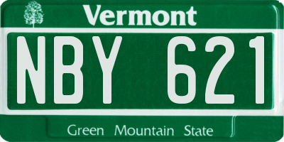 VT license plate NBY621