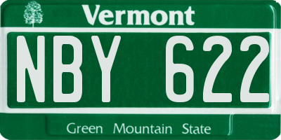VT license plate NBY622