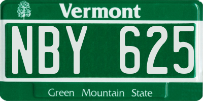 VT license plate NBY625