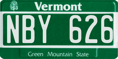 VT license plate NBY626