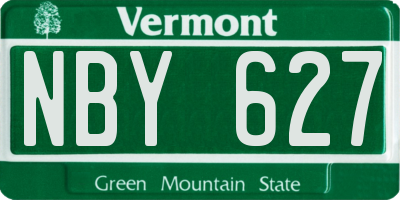 VT license plate NBY627