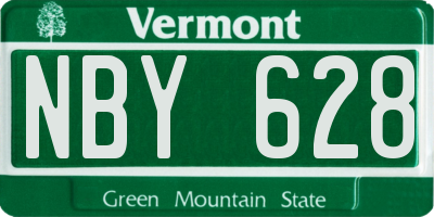 VT license plate NBY628