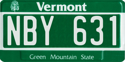 VT license plate NBY631