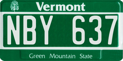 VT license plate NBY637