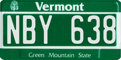 VT license plate NBY638