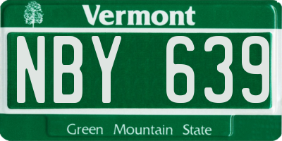 VT license plate NBY639