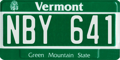 VT license plate NBY641