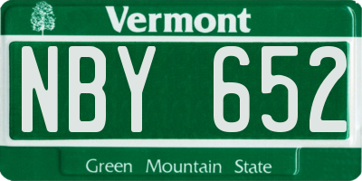 VT license plate NBY652
