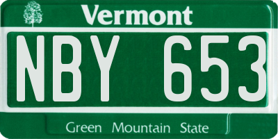 VT license plate NBY653