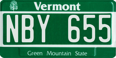 VT license plate NBY655