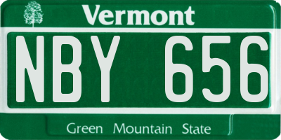 VT license plate NBY656