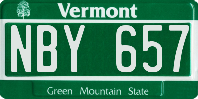 VT license plate NBY657