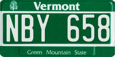 VT license plate NBY658