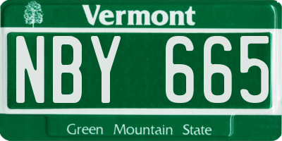 VT license plate NBY665