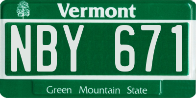 VT license plate NBY671