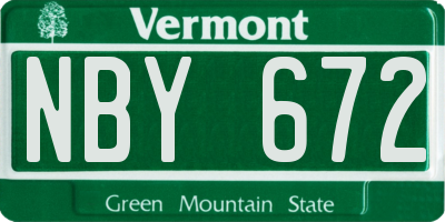 VT license plate NBY672