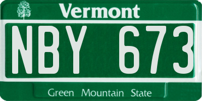 VT license plate NBY673