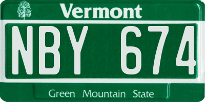 VT license plate NBY674