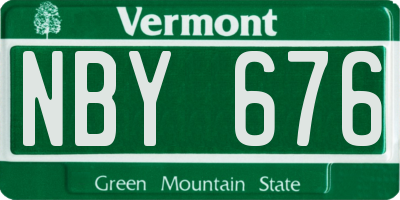 VT license plate NBY676